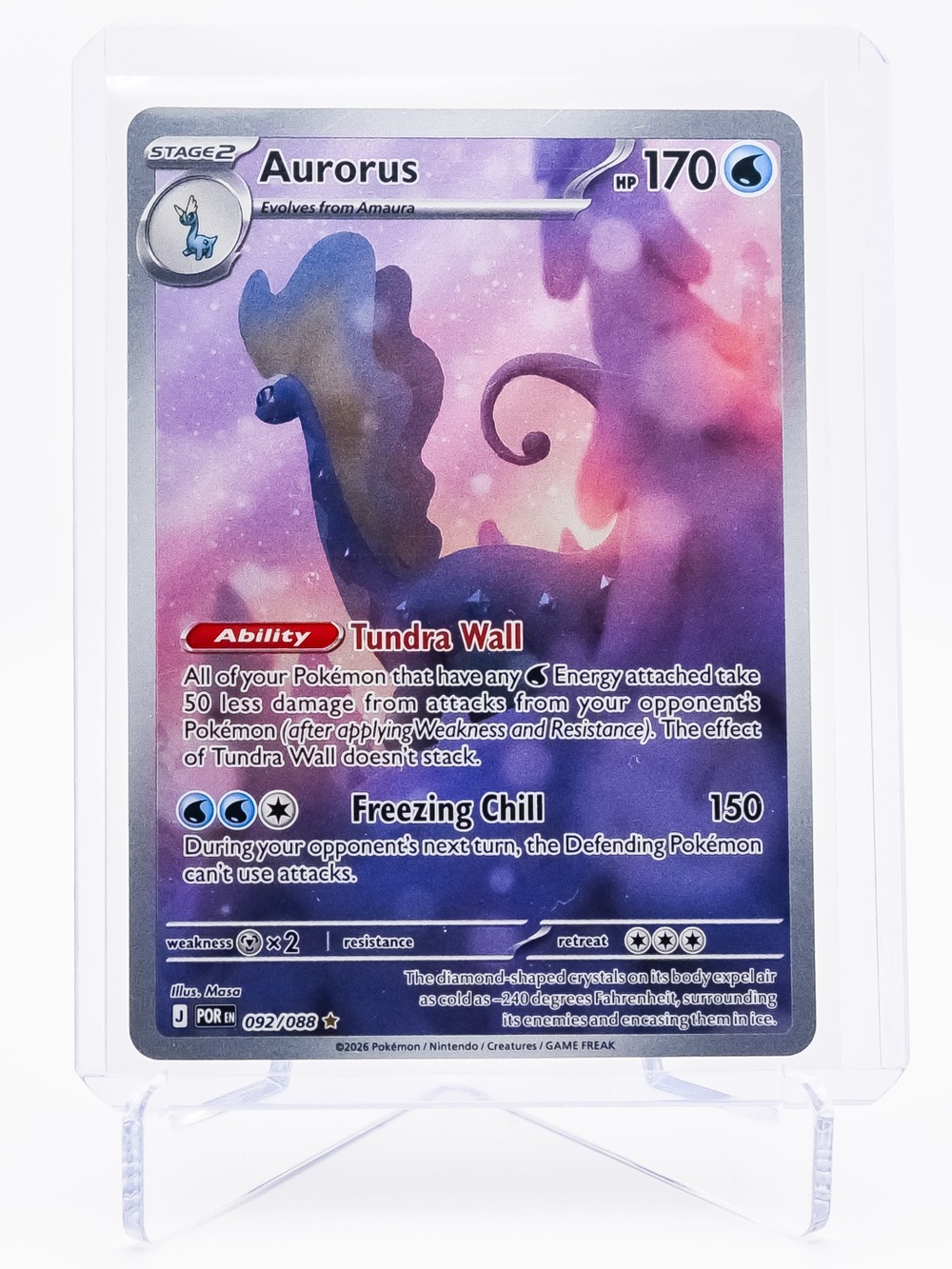 Pokemon Card Aurorus 092/088 Illustration Rare Holo Perfect Order NM